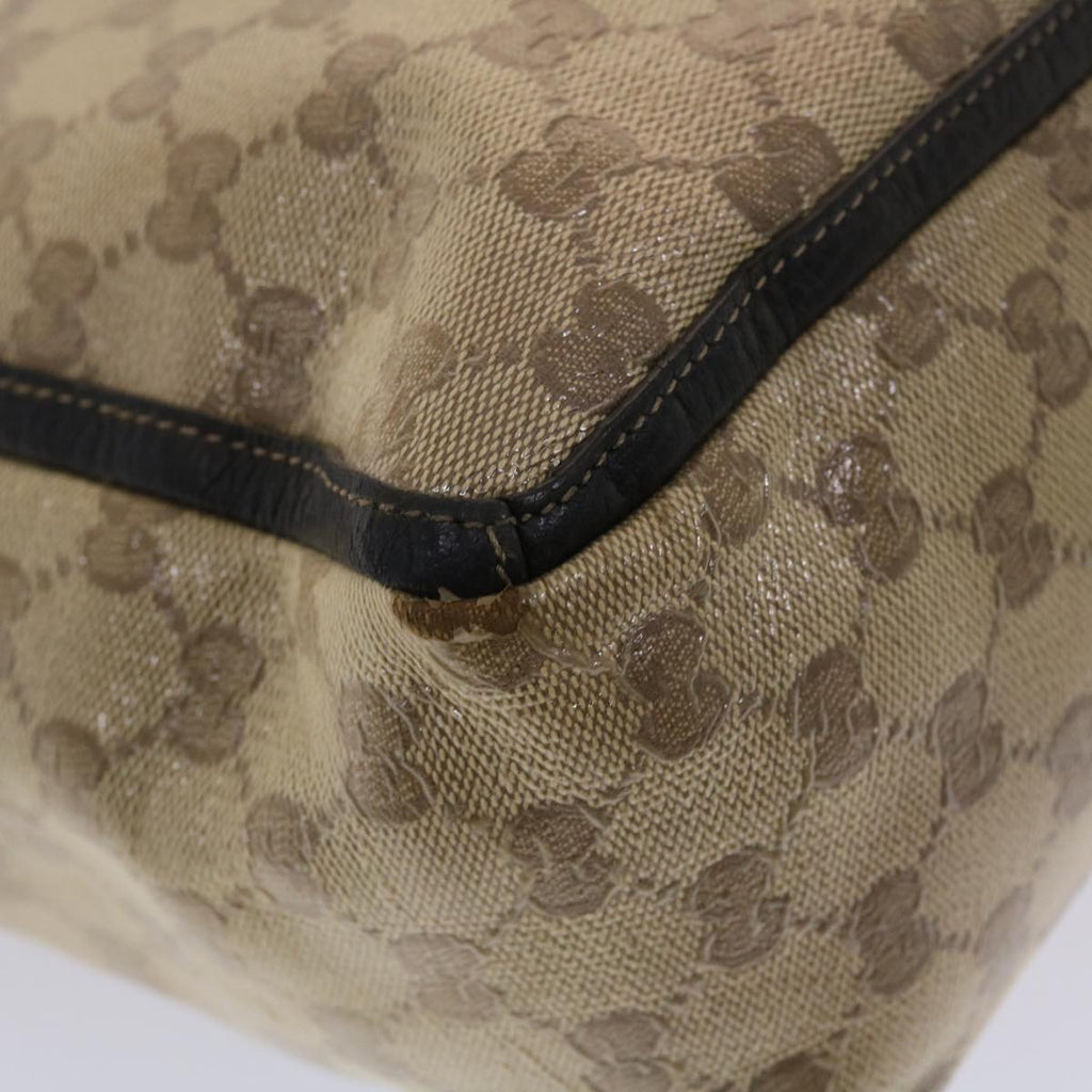 GUCCI GG Canvas Tote Bag Coated Canvas Beige Dark Brown 268639 49291