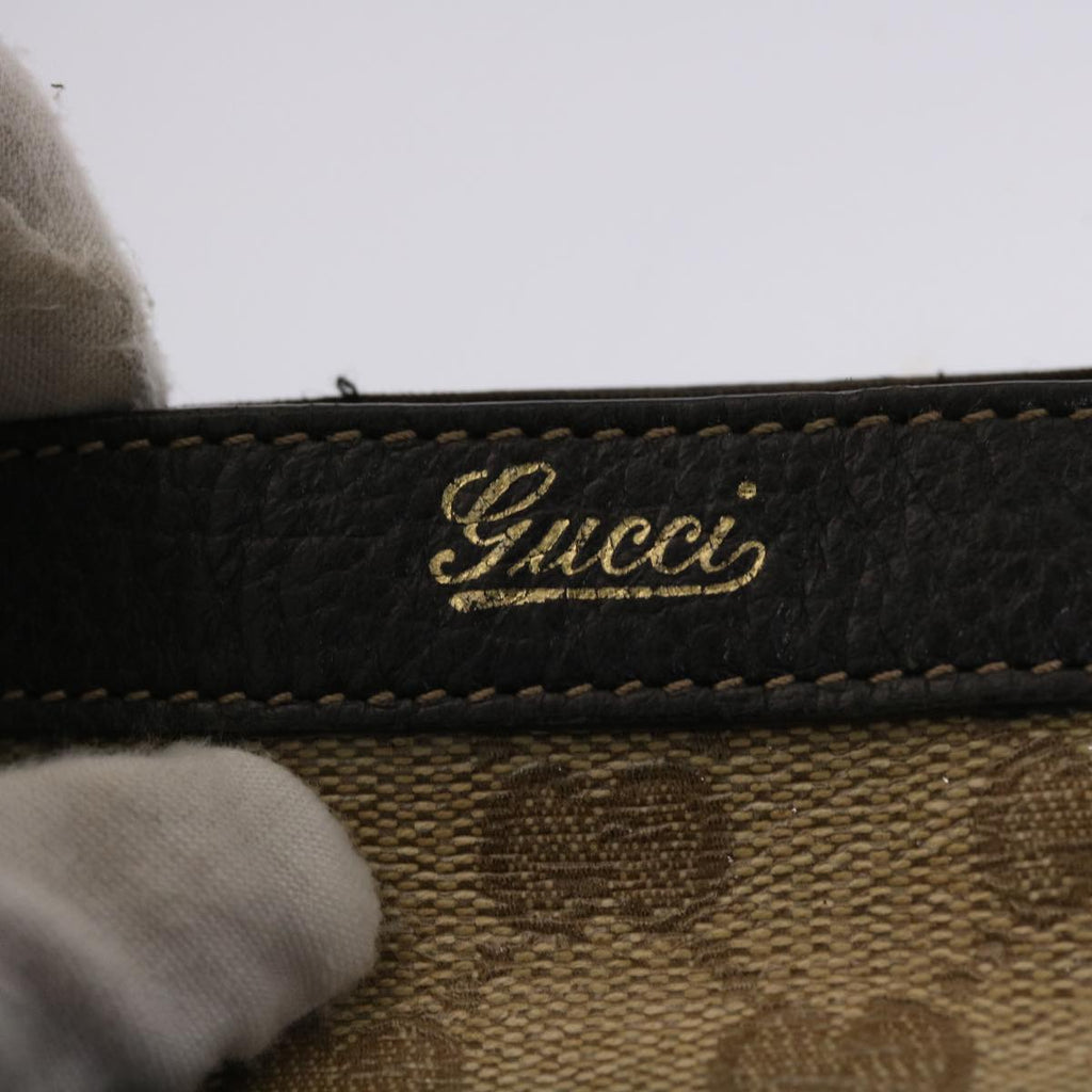 GUCCI GG Canvas Tote Bag Coated Canvas Beige Dark Brown 268639 49291