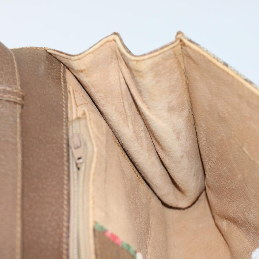 GUCCI GG Canvas Shoulder Bag PVC Leather Beige Brown 49295