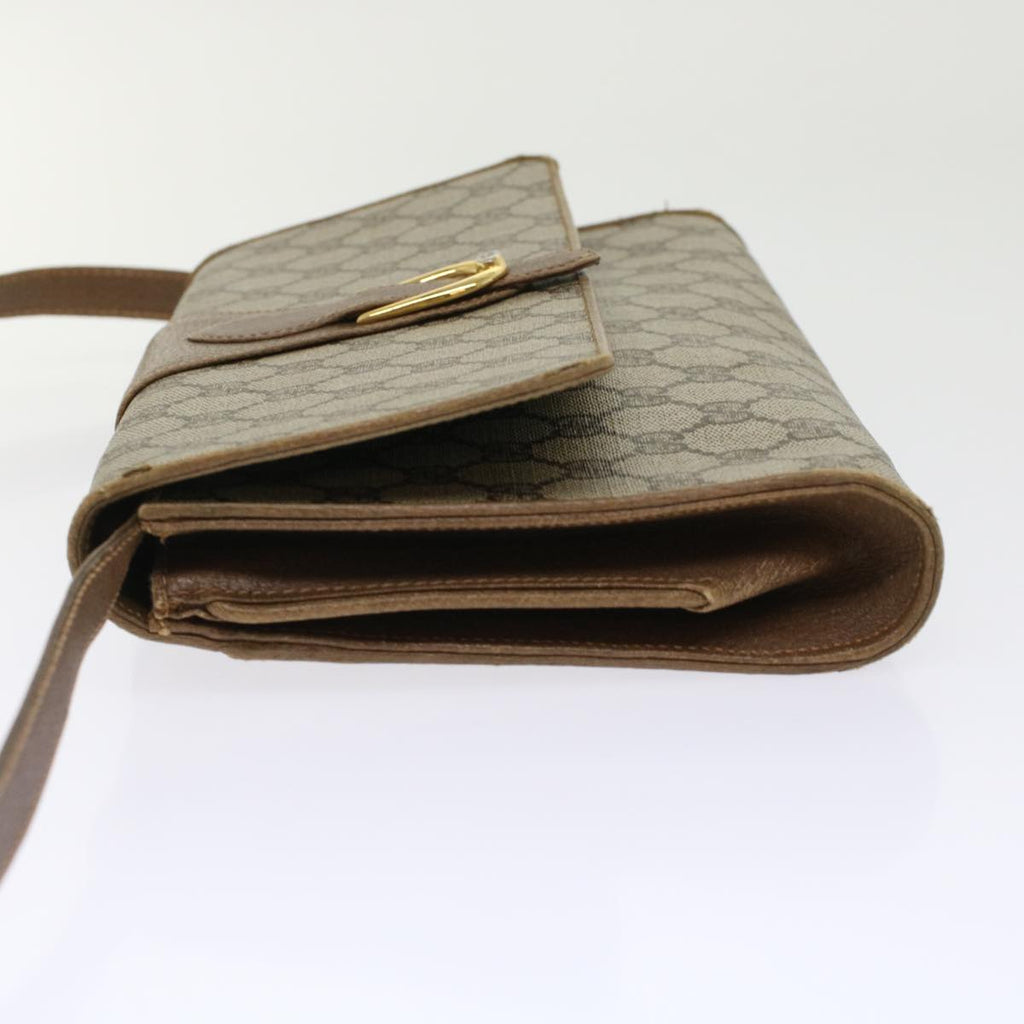 GUCCI GG Canvas Shoulder Bag PVC Leather Beige Brown 49295