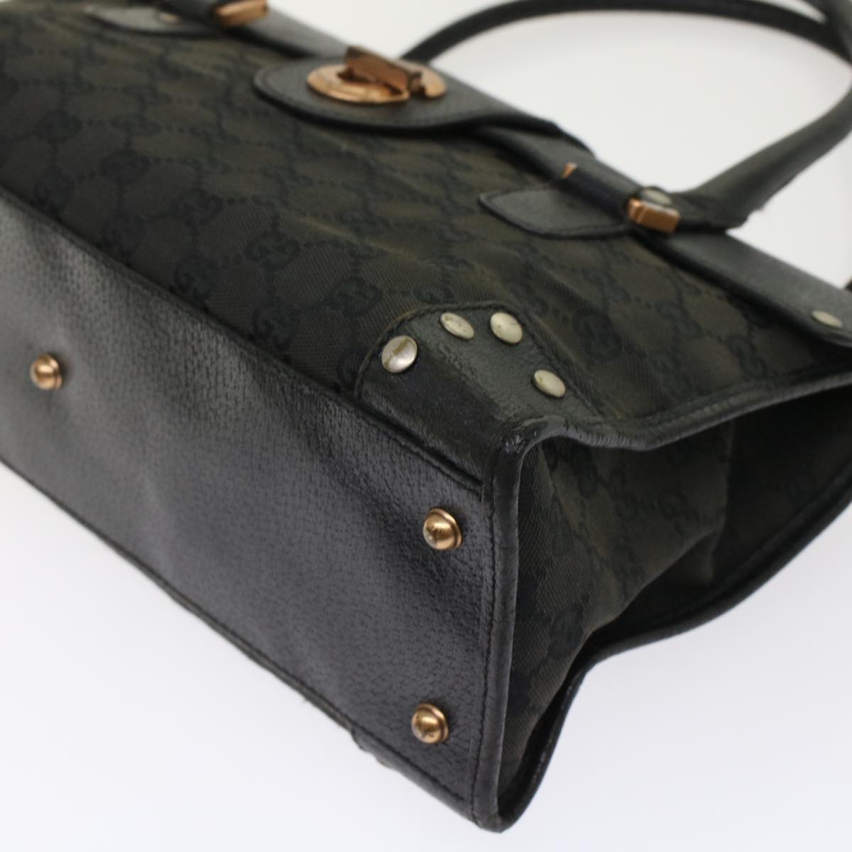 GUCCI GG Canvas Hand Bag Black 49297