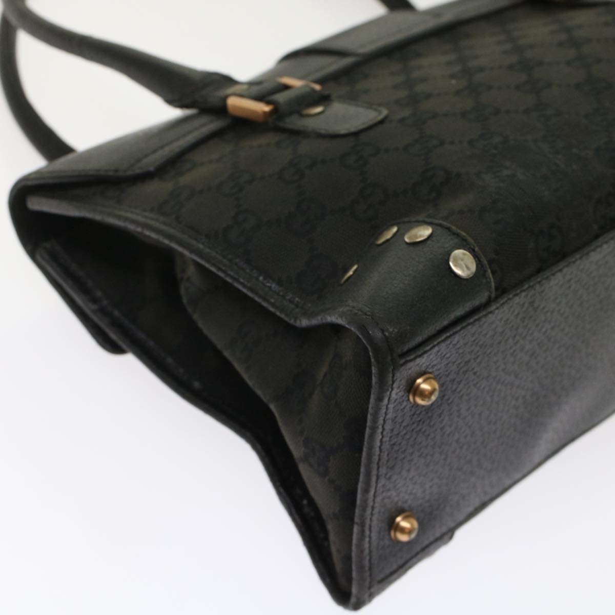 GUCCI GG Canvas Hand Bag Black 49297