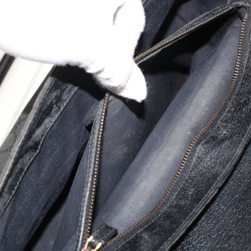 GUCCI GG Canvas Hand Bag Black 49297