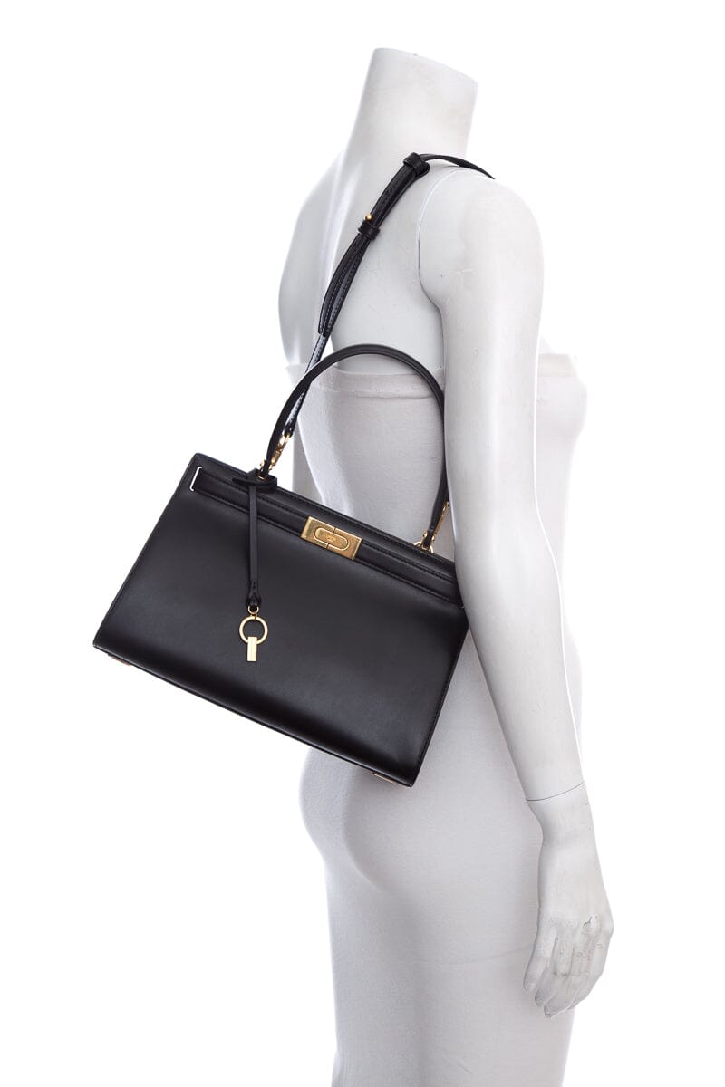 Tory Burch Black Lee Radziwill Top Handle Handbag