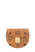 MCM Brown Patricia Round Cross-Body Wallet