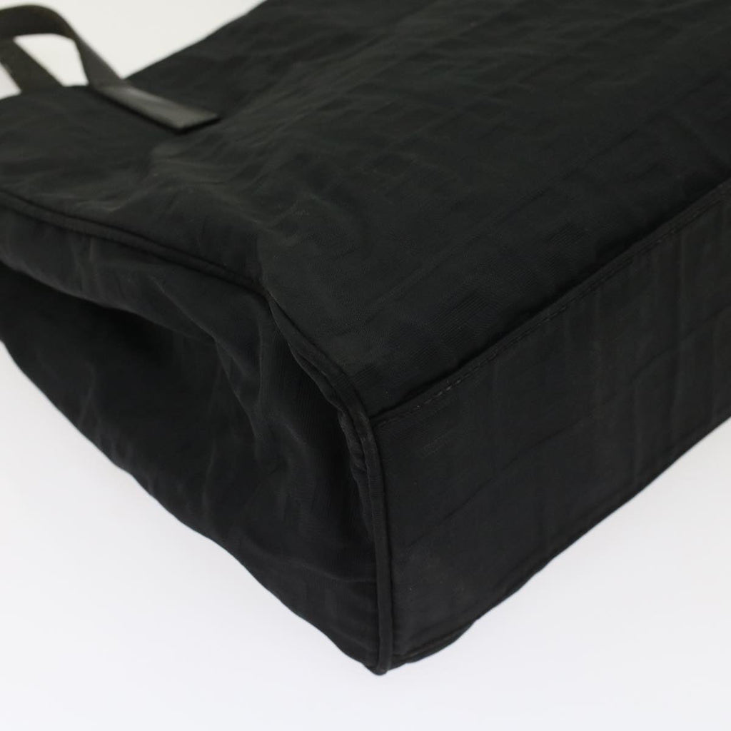 FENDI Zucca Canvas Shoulder Bag Nylon Leather Black 49326