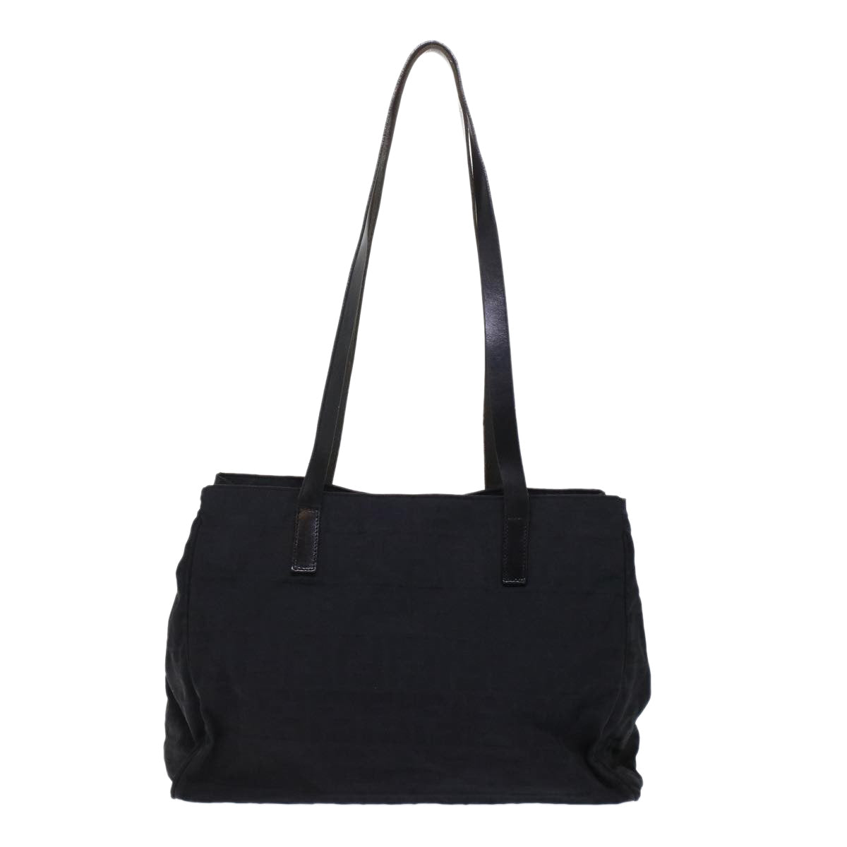 FENDI Zucca Canvas Shoulder Bag Nylon Leather Black 49326