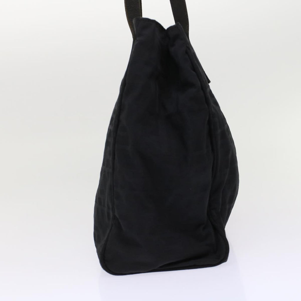 FENDI Zucca Canvas Shoulder Bag Nylon Leather Black 49326