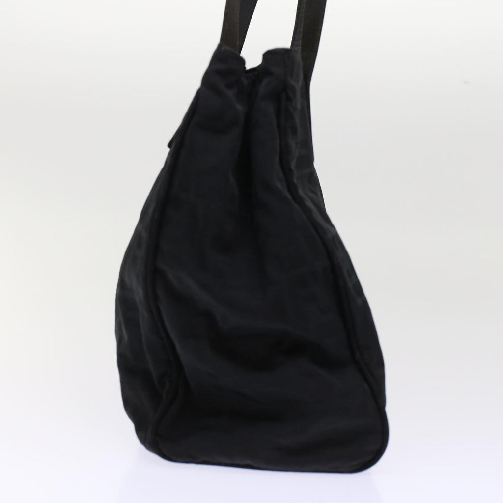 FENDI Zucca Canvas Shoulder Bag Nylon Leather Black 49326