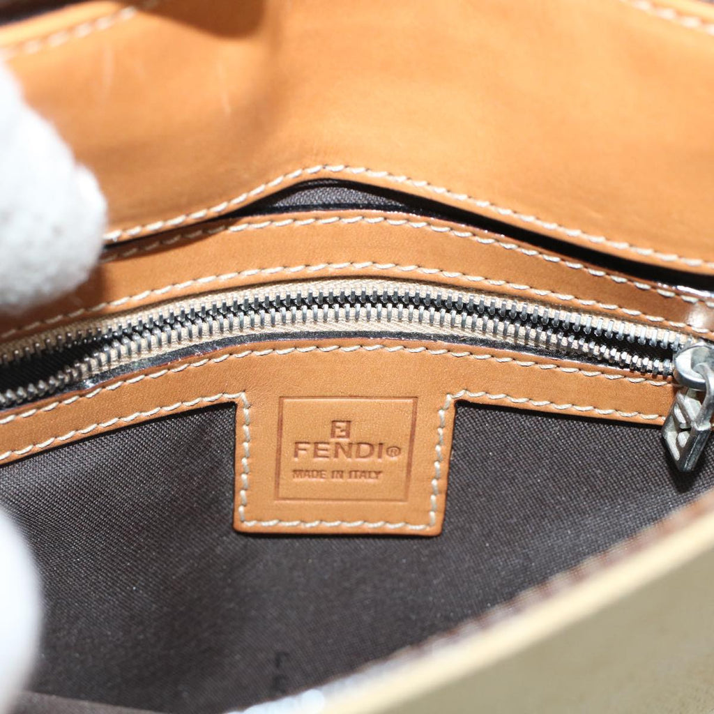 FENDI Shoulder Bag Canvas Beige 49413