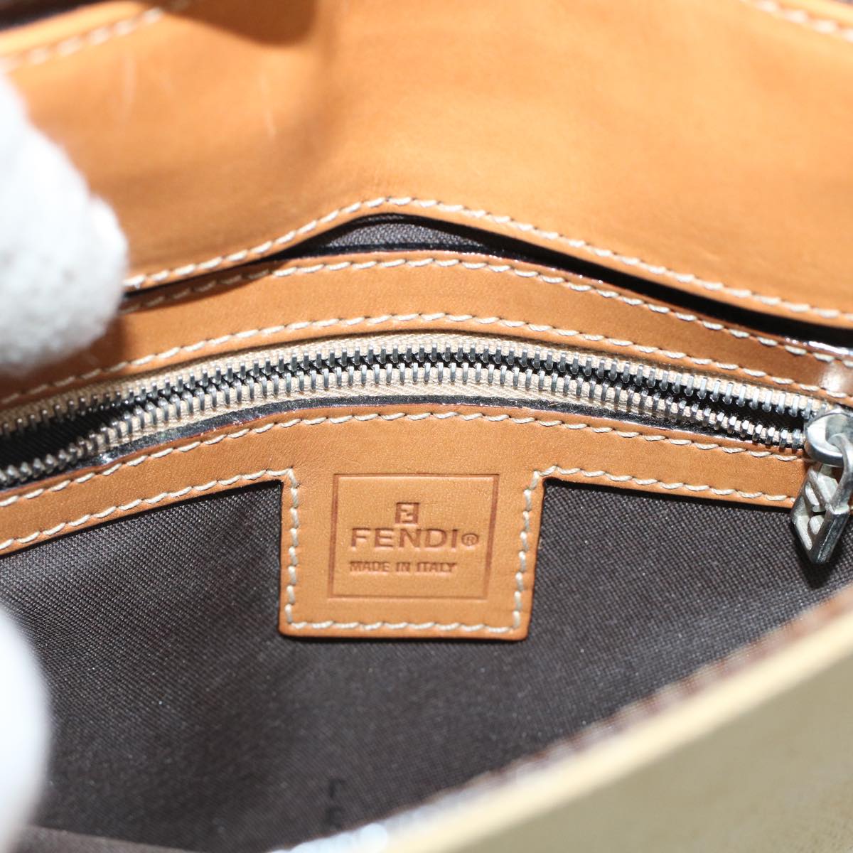 FENDI Shoulder Bag Canvas Beige 49413