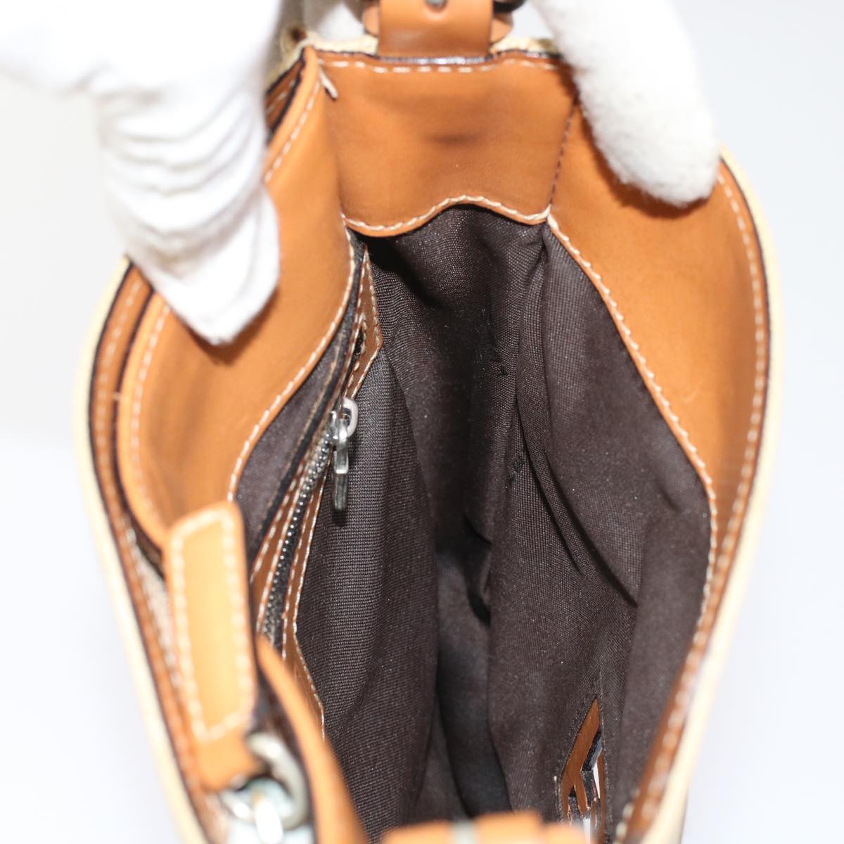 FENDI Shoulder Bag Canvas Beige 49413