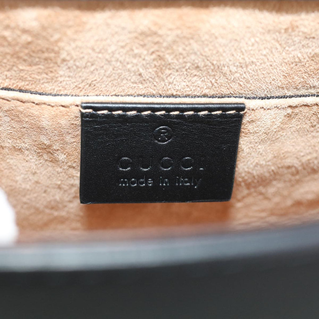 GUCCI Web Sherry Line Chain Silvi Shoulder Bag Leather Black 431666 49437A