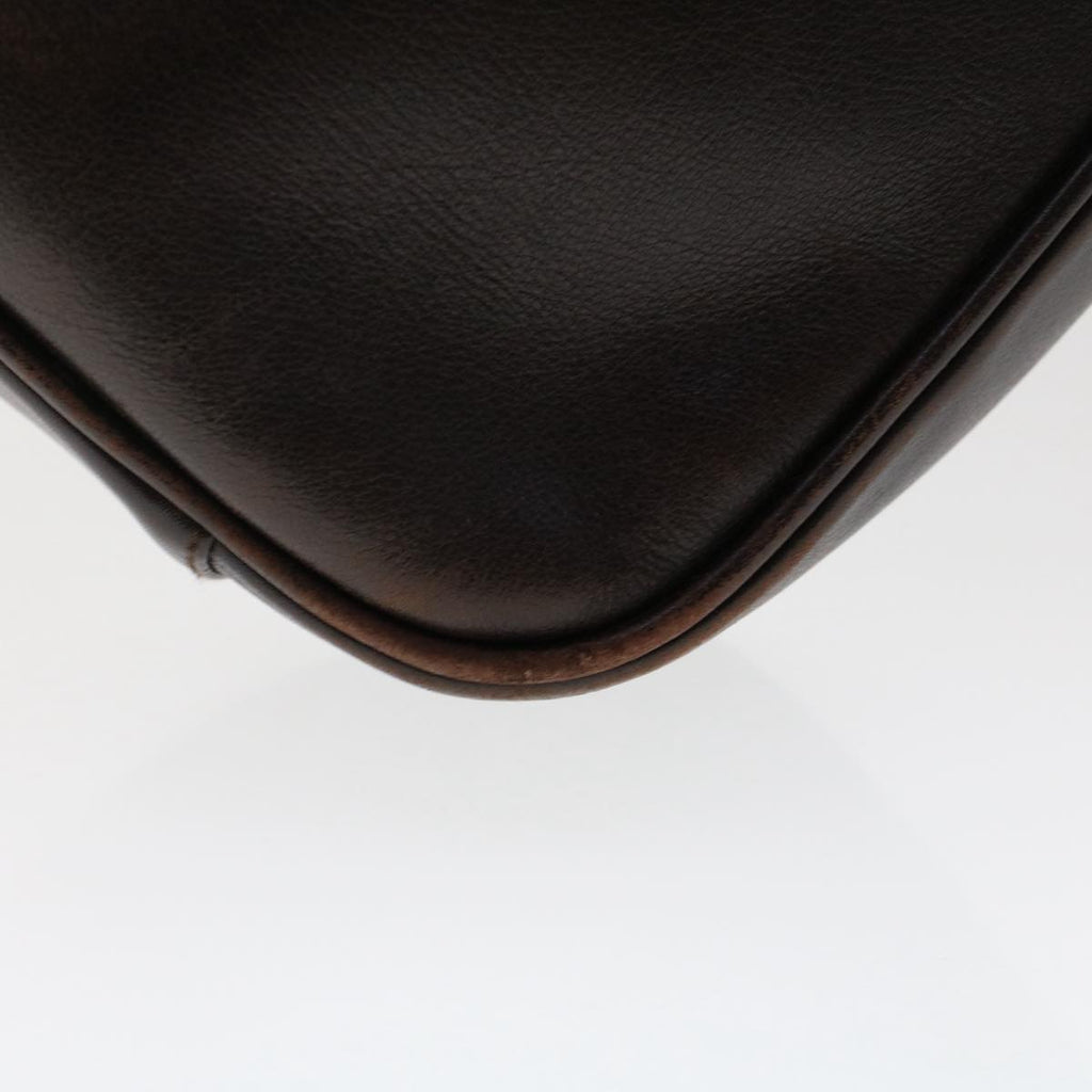 GUCCI Bamboo Hand Bag Leather 2way Dark Brown 01 1638 200047 49450