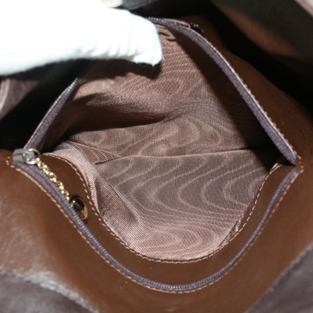 GUCCI Bamboo Hand Bag Leather 2way Dark Brown 01 1638 200047 49450