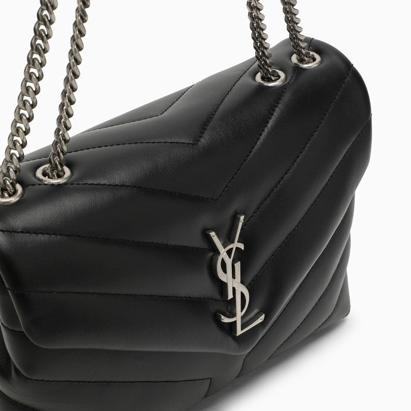 Saint Laurent Black/Silver Small Ysl Loulou Bag Women