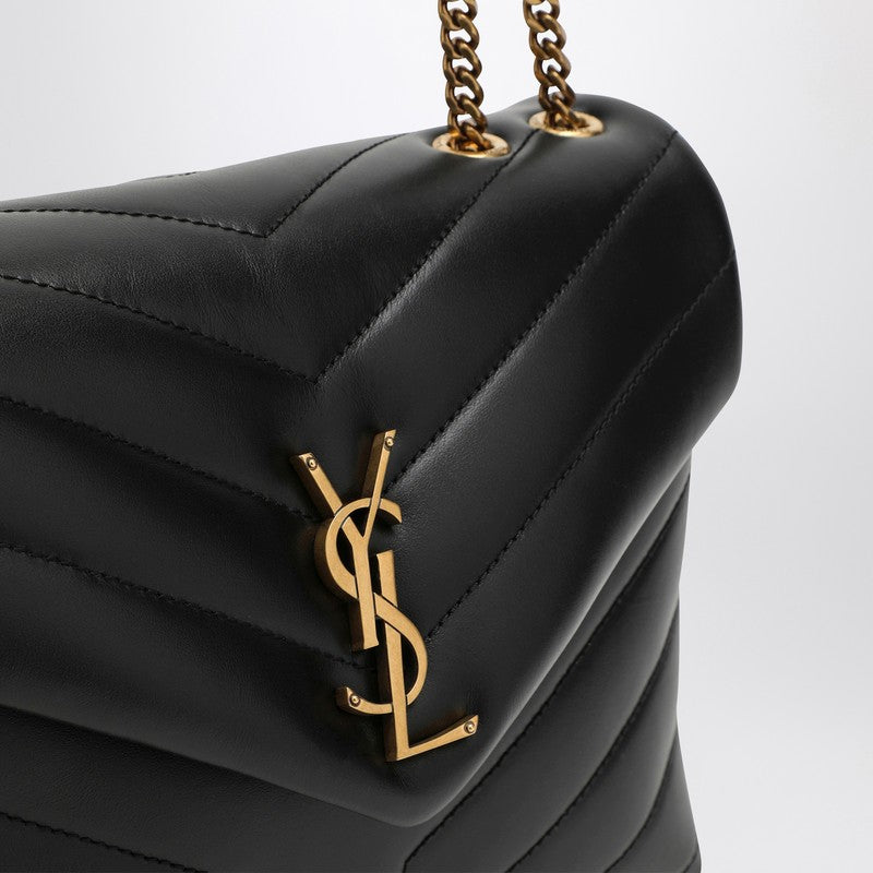 Saint Laurent Black/Gold Small Ysl Loulou Bag Women