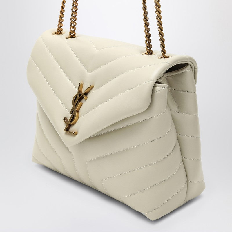 Saint Laurent Cream-Coloured Small Ysl Loulou Bag Women