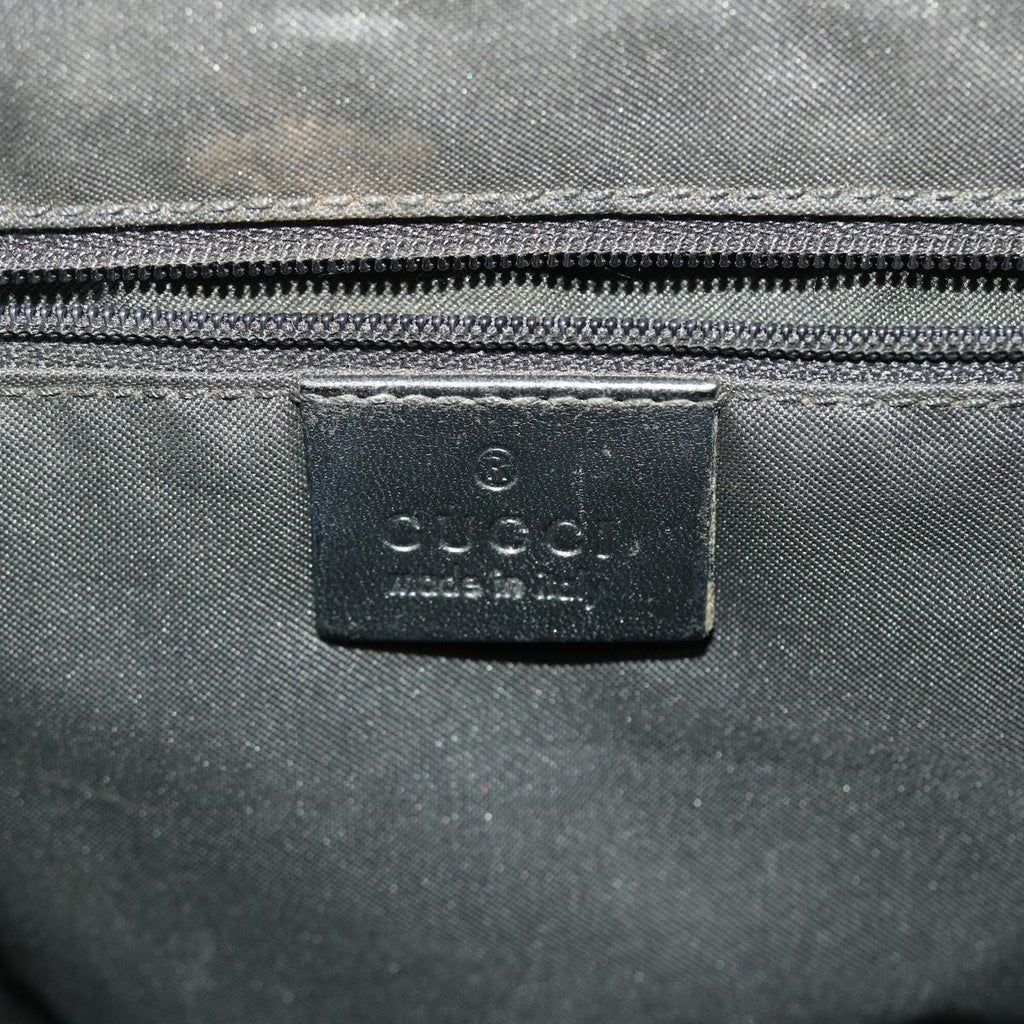 GUCCI GG Canvas Jackie Tote Bag Leather Black 00210643444 49600