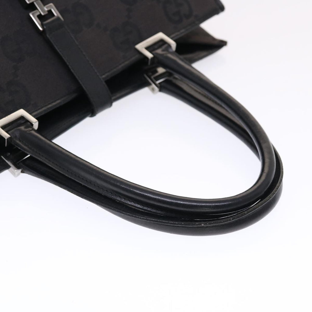 GUCCI GG Canvas Jackie Tote Bag Leather Black 00210643444 49600