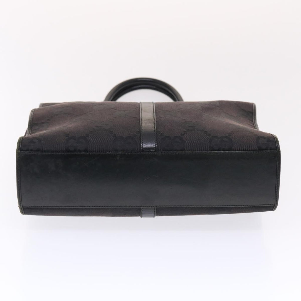 GUCCI GG Canvas Jackie Tote Bag Leather Black 00210643444 49600