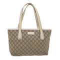 GUCCI GG Canvas Hand Bag PVC Leather Beige 211133 49611