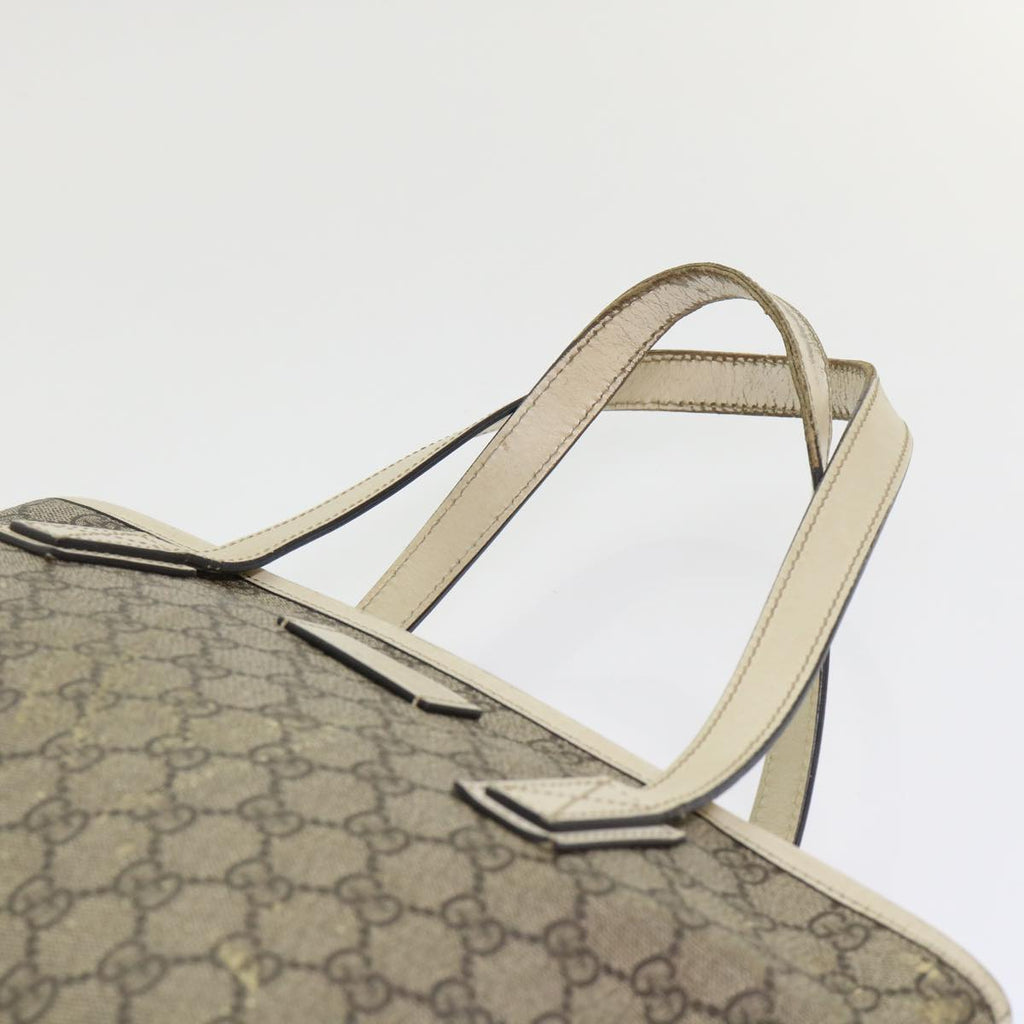 GUCCI GG Canvas Hand Bag PVC Leather Beige 211133 49611