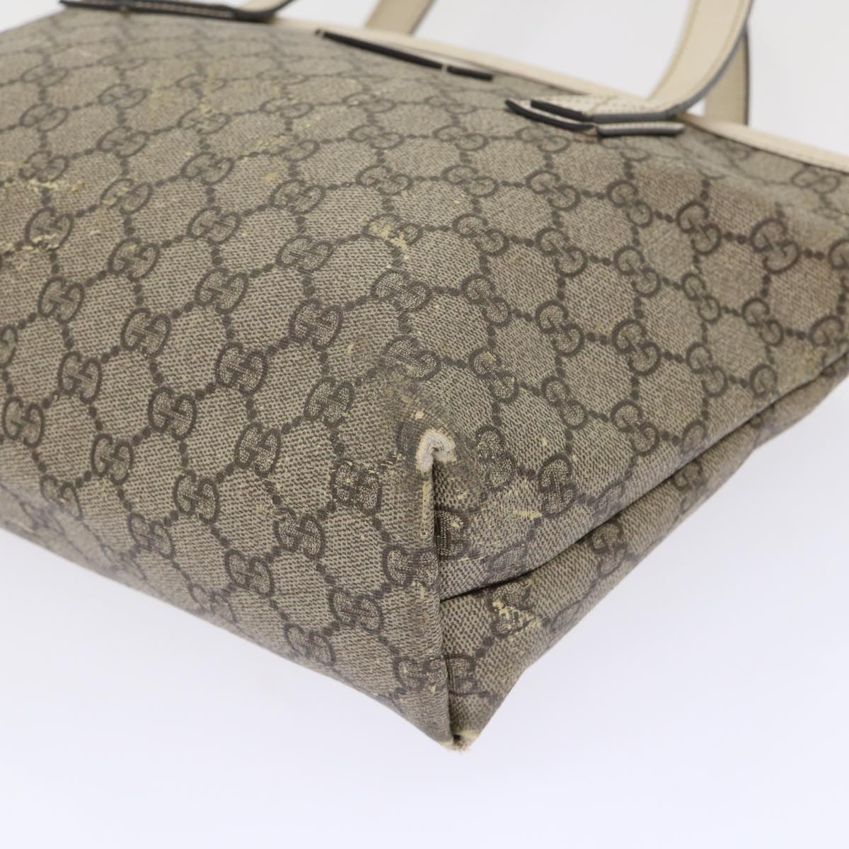 GUCCI GG Canvas Hand Bag PVC Leather Beige 211133 49611