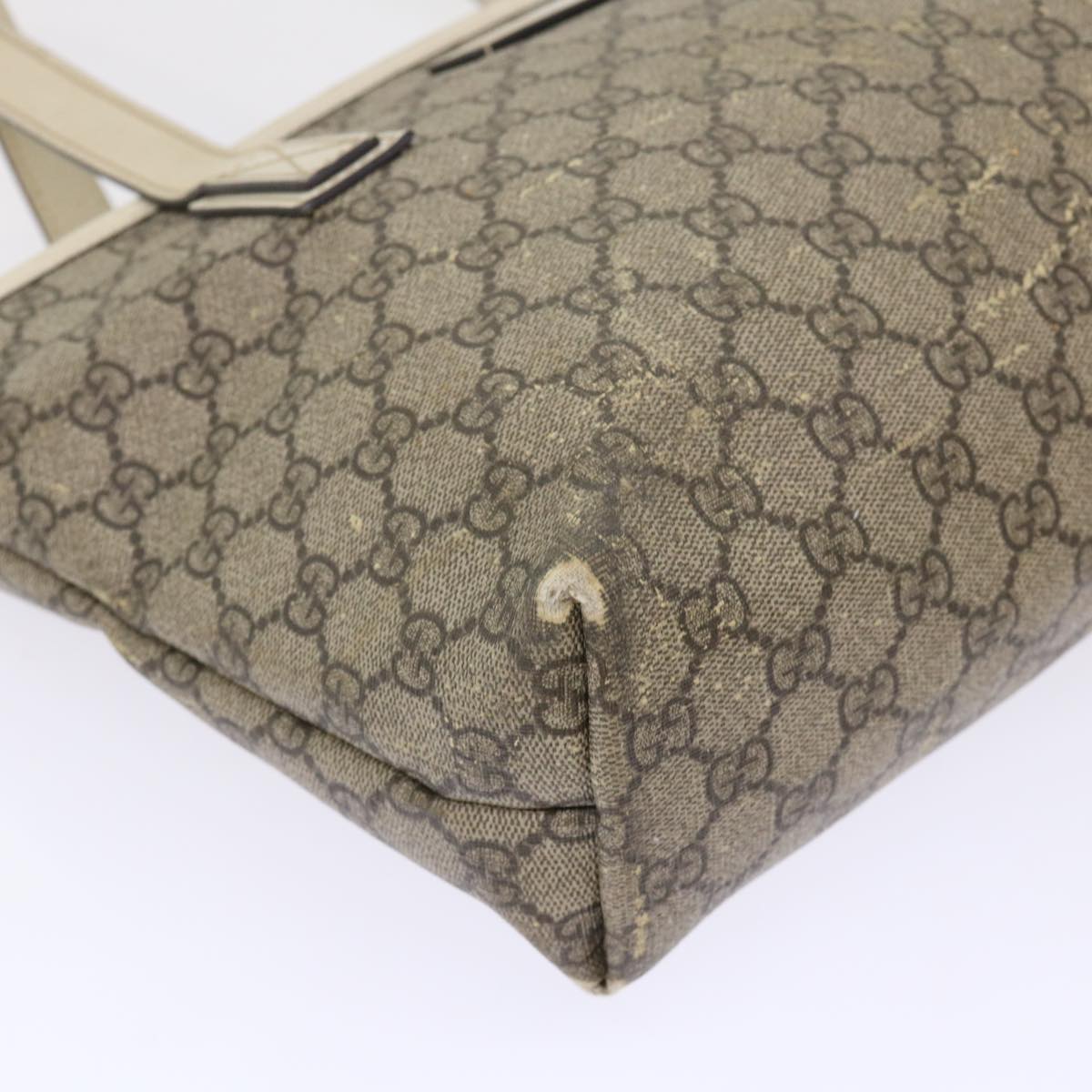 GUCCI GG Canvas Hand Bag PVC Leather Beige 211133 49611