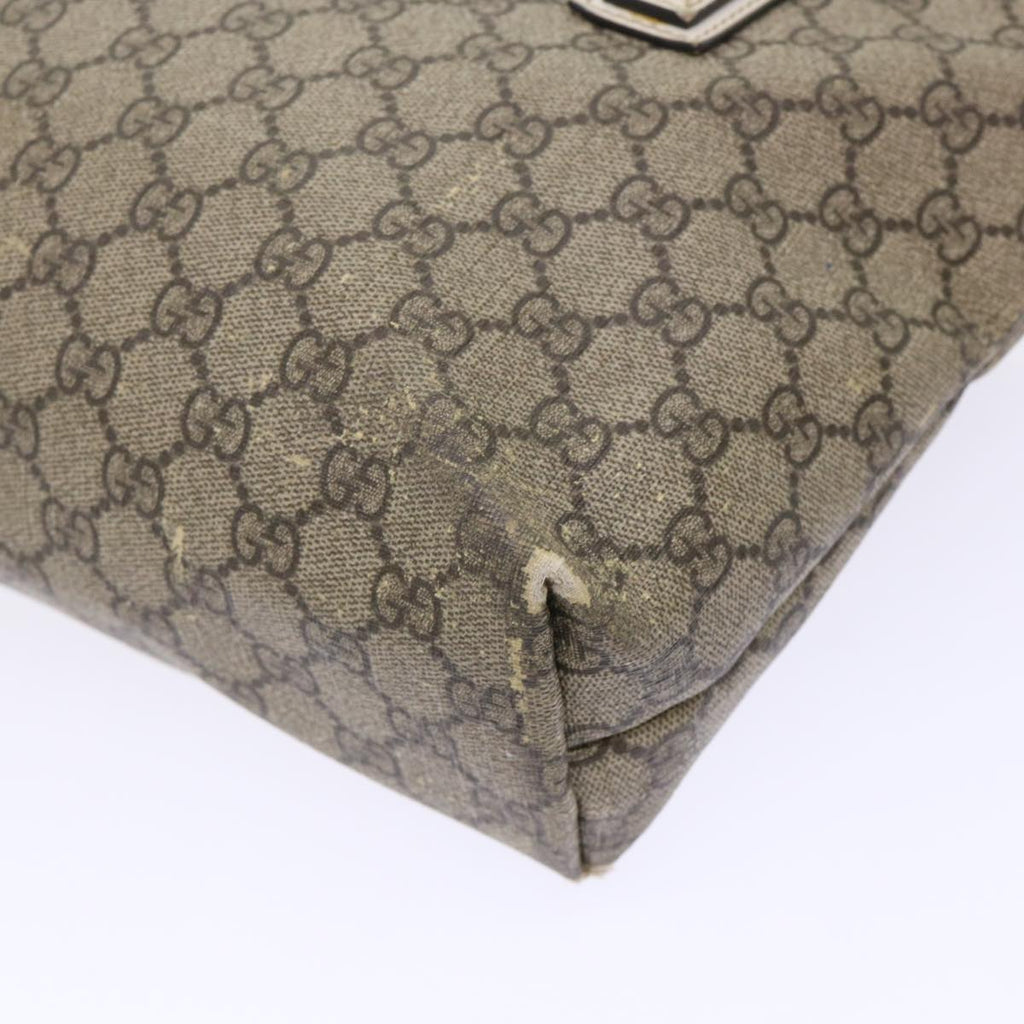 GUCCI GG Canvas Hand Bag PVC Leather Beige 211133 49611