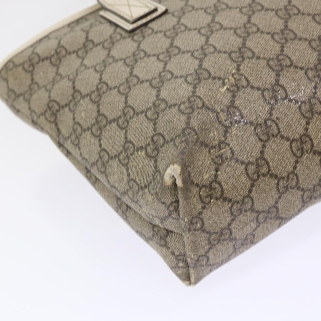 GUCCI GG Canvas Hand Bag PVC Leather Beige 211133 49611