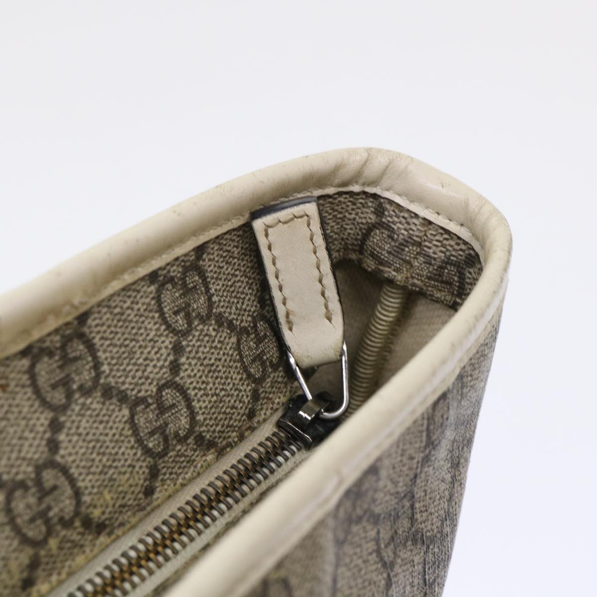 GUCCI GG Canvas Hand Bag PVC Leather Beige 211133 49611
