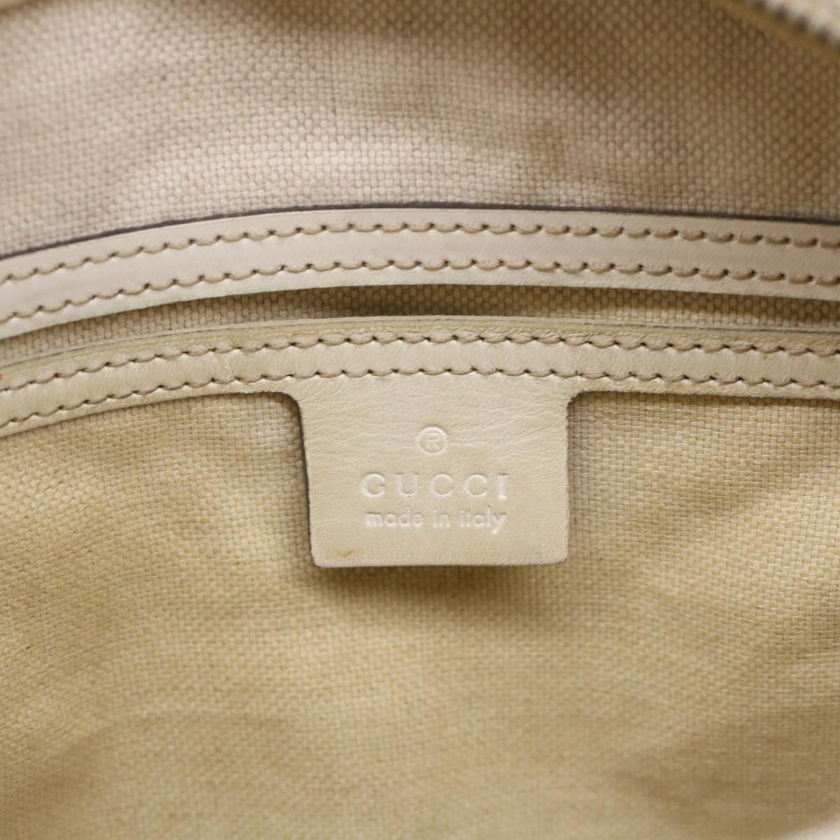 GUCCI GG Canvas Hand Bag PVC Leather Beige 211133 49611