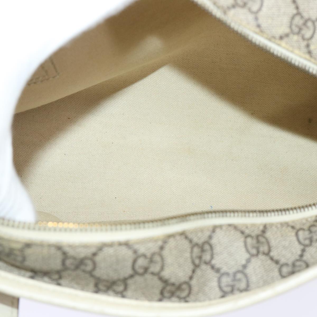 GUCCI GG Canvas Hand Bag PVC Leather Beige 211133 49611