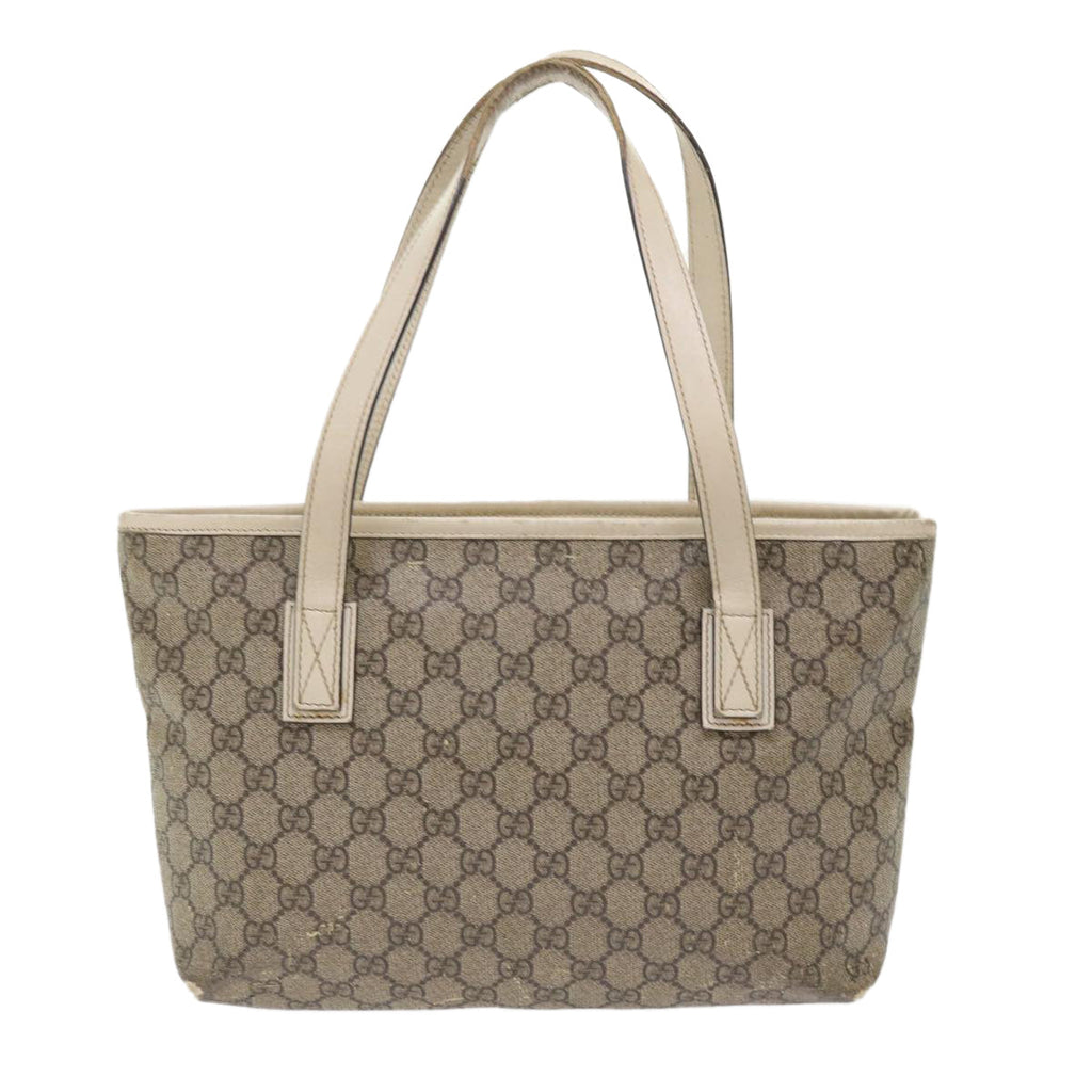 GUCCI GG Canvas Hand Bag PVC Leather Beige 211133 49611