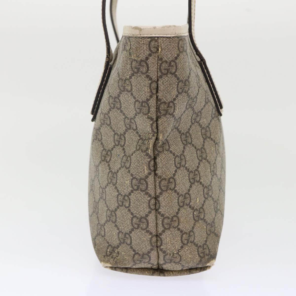 GUCCI GG Canvas Hand Bag PVC Leather Beige 211133 49611