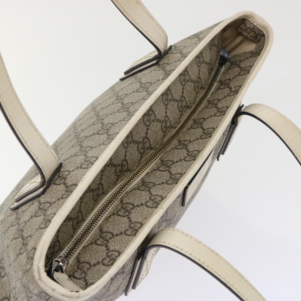 GUCCI GG Canvas Hand Bag PVC Leather Beige 211133 49611