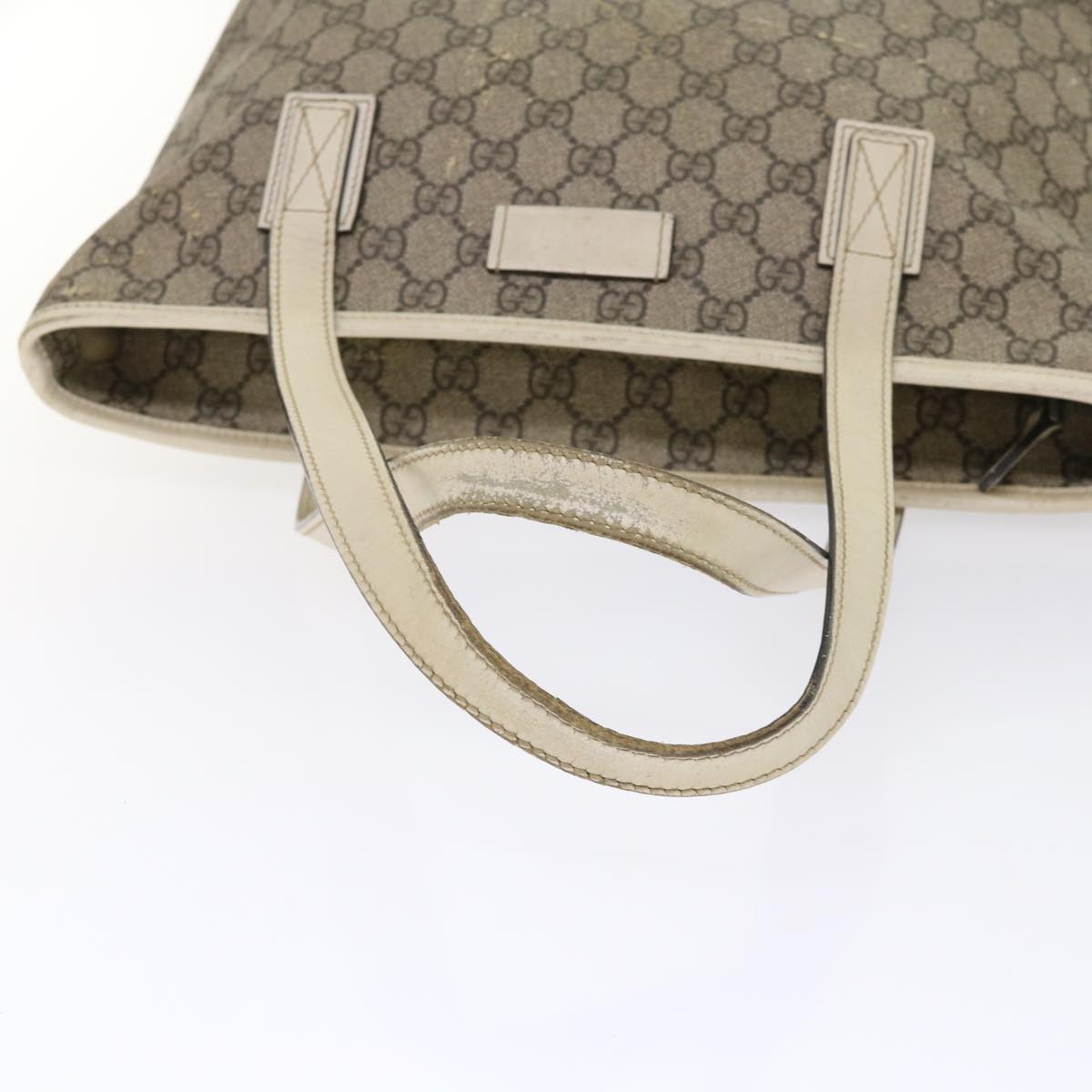 GUCCI GG Canvas Hand Bag PVC Leather Beige 211133 49611