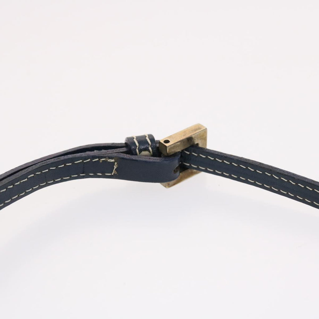 FENDI Zucchino Canvas Mamma Baguette Shoulder Bag Navy 49779