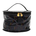 FENDI Vanity Cosmetic Pouch Enamel Black Multicolor 49780