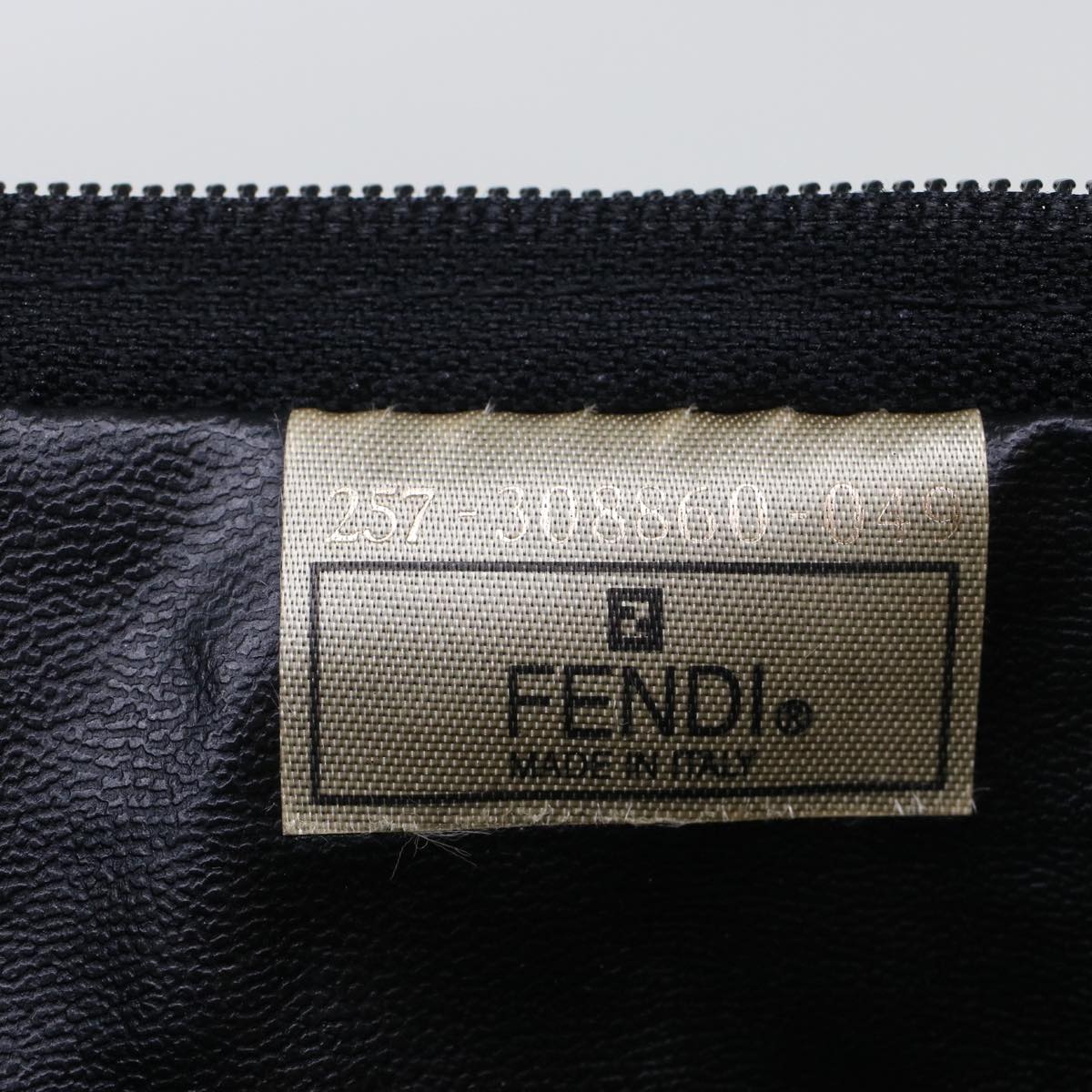 FENDI Vanity Cosmetic Pouch Enamel Black Multicolor 49780