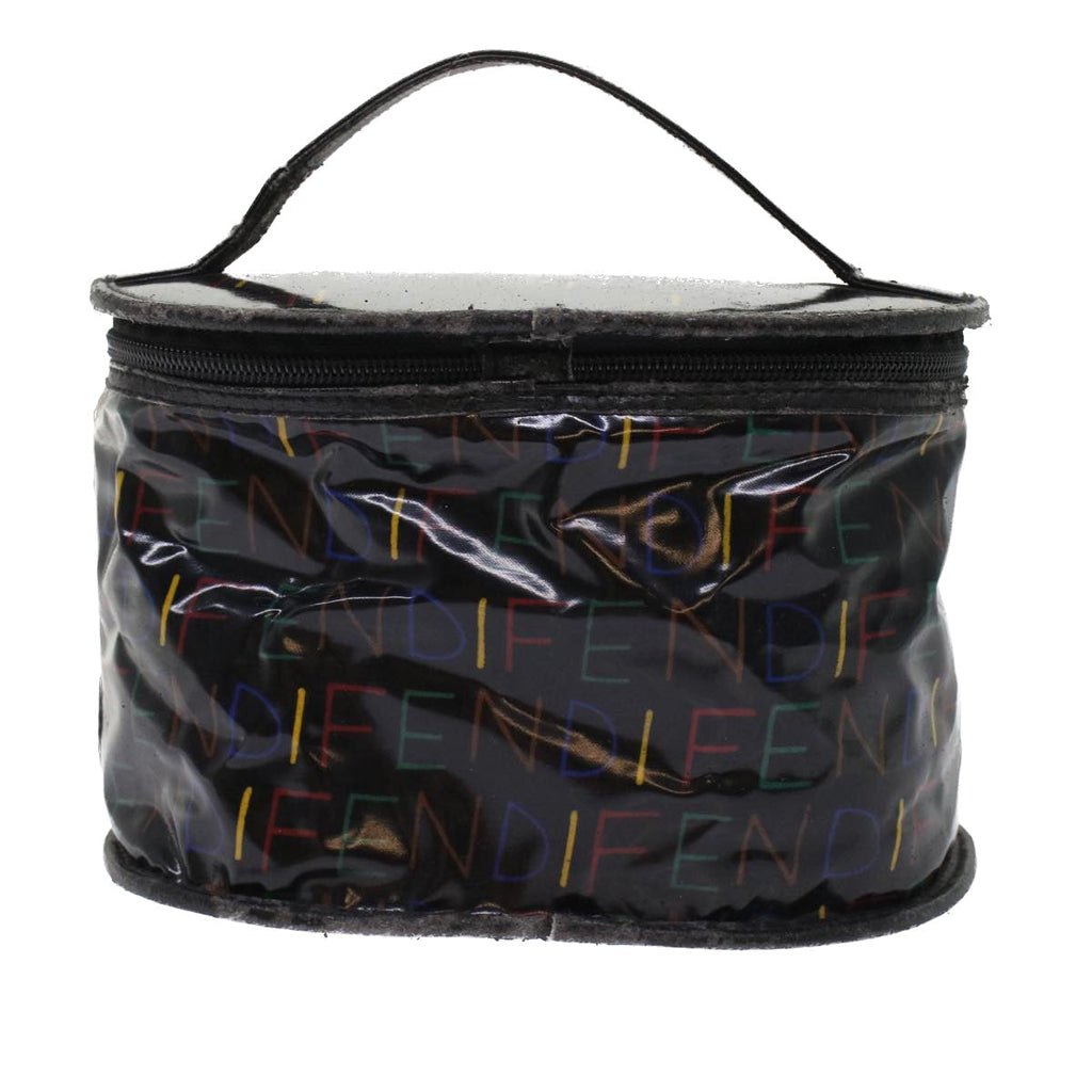 FENDI Vanity Cosmetic Pouch Enamel Black Multicolor 49780