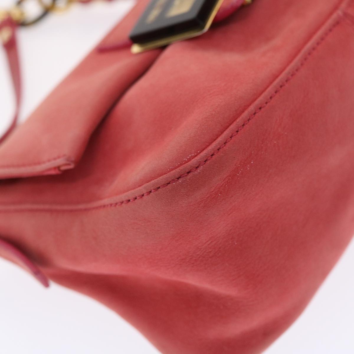 FENDI Mamma Baguette Shoulder Bag Leather Pink 49784