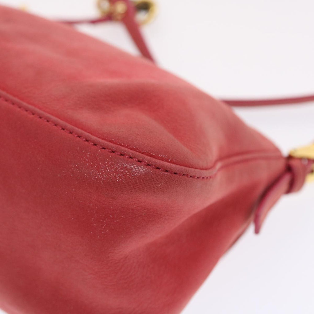 FENDI Mamma Baguette Shoulder Bag Leather Pink 49784