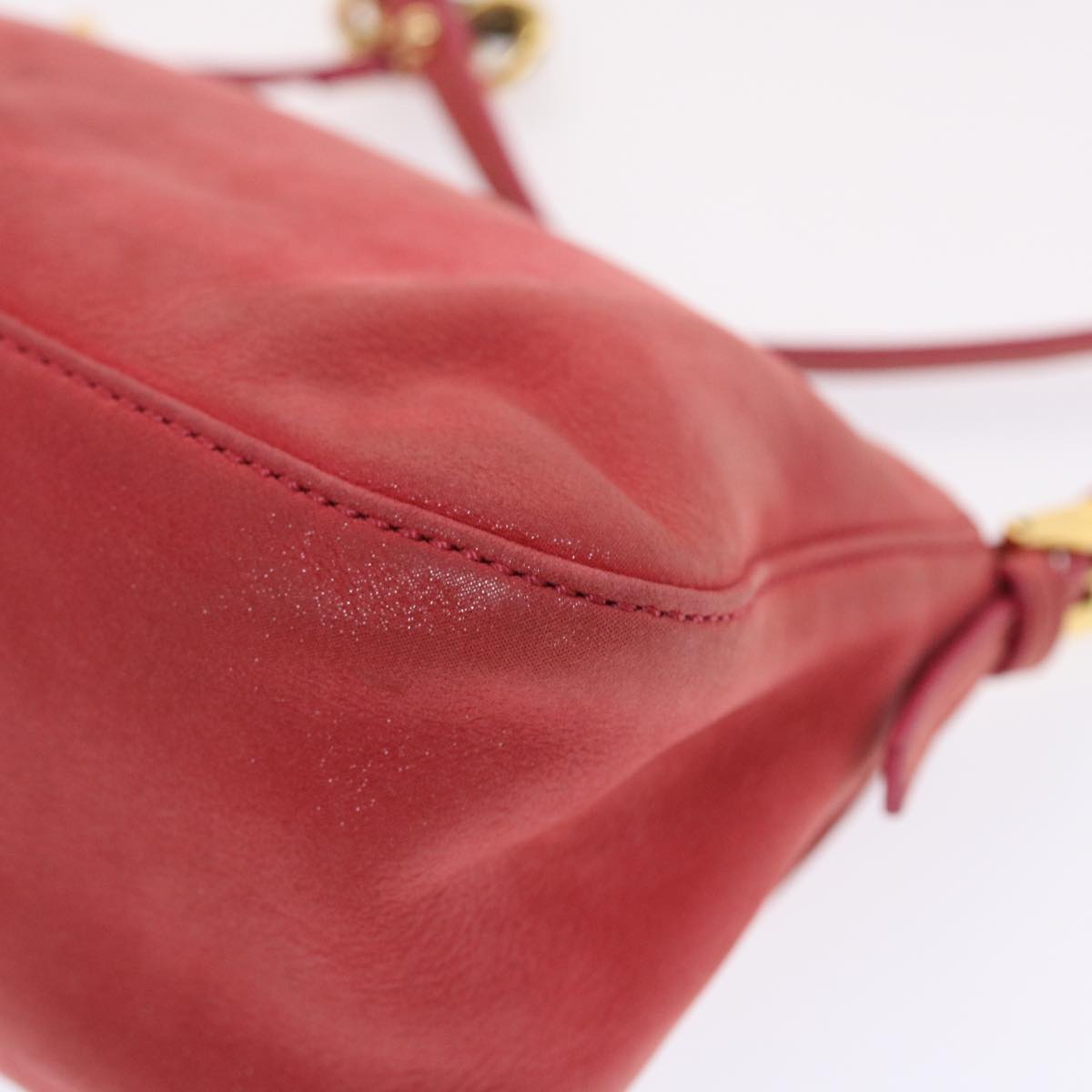 FENDI Mamma Baguette Shoulder Bag Leather Pink 49784