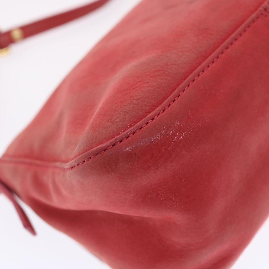 FENDI Mamma Baguette Shoulder Bag Leather Pink 49784