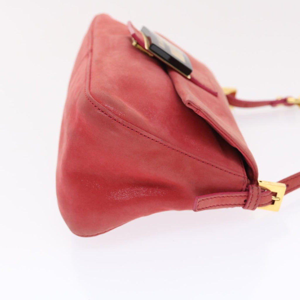 FENDI Mamma Baguette Shoulder Bag Leather Pink 49784
