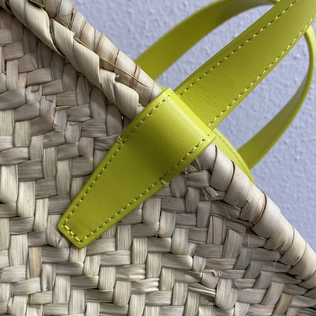 GLAMI Teen Triomphe GLAMI Classic Panier In Palm Leaves And Lizard Yellow For Women 8in/20cm 194004EH4.11CT