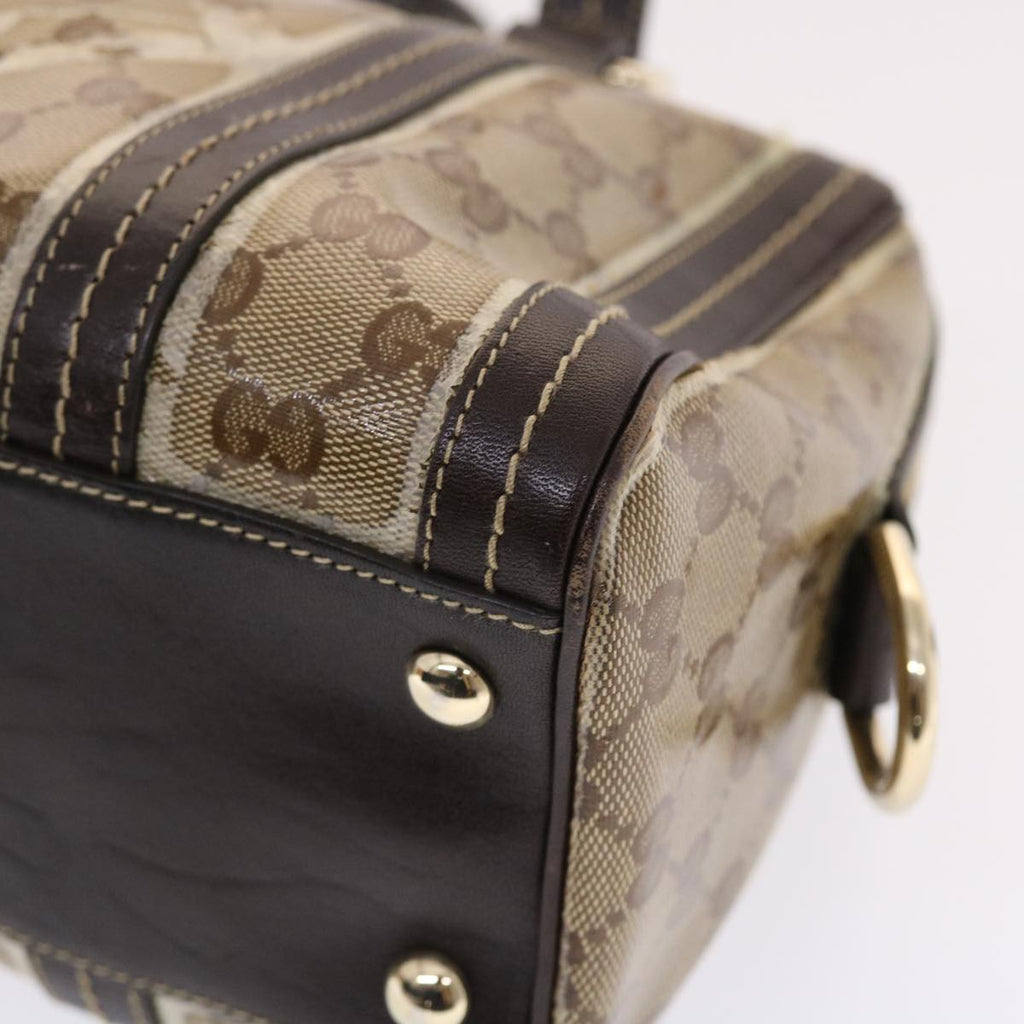 GUCCI GG Crystal Hand Bag Leather Beige 181487 49793