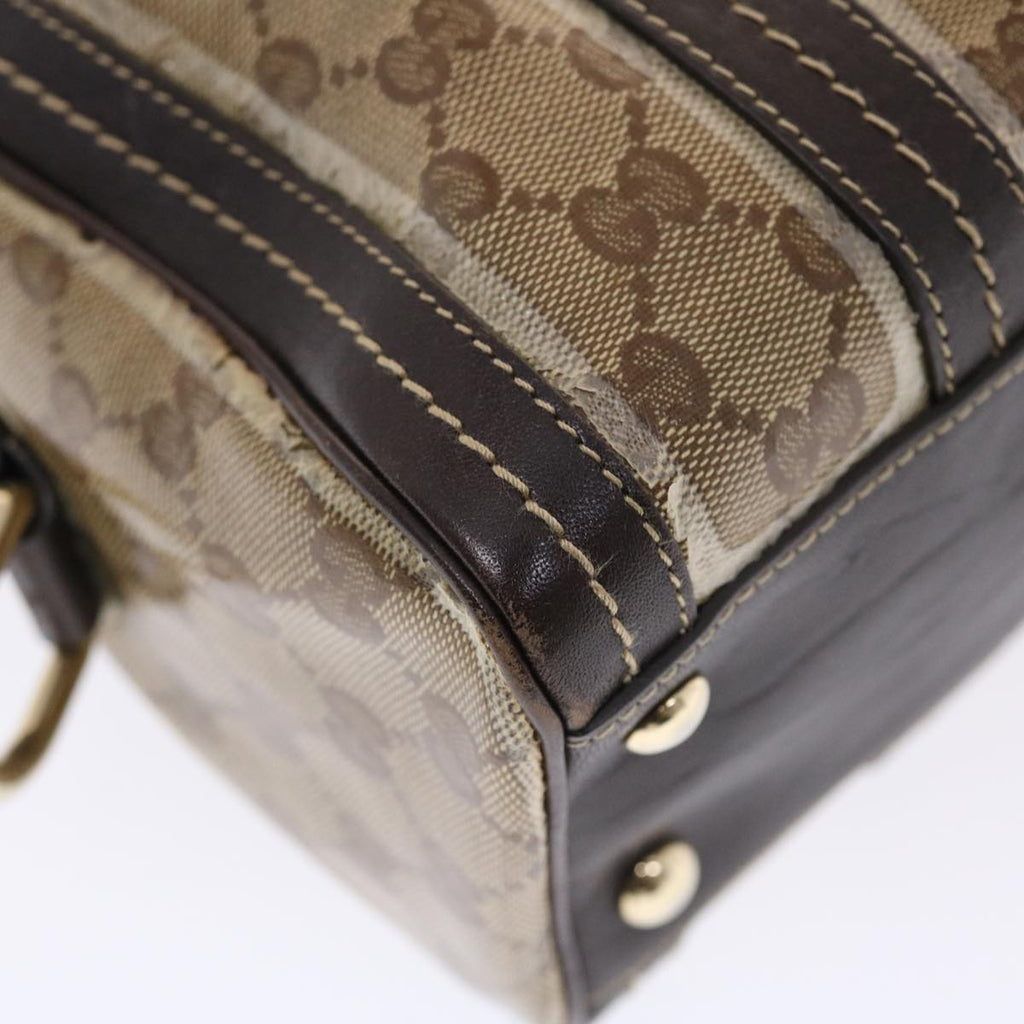 GUCCI GG Crystal Hand Bag Leather Beige 181487 49793
